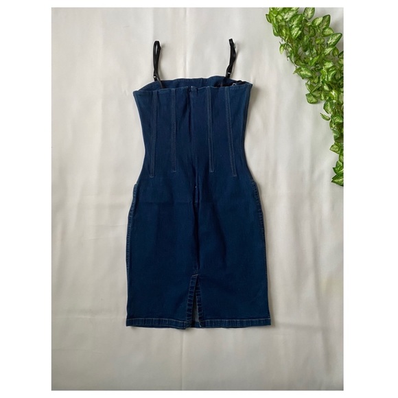 00s Denim Body Con Dress - Picture 4 of 6